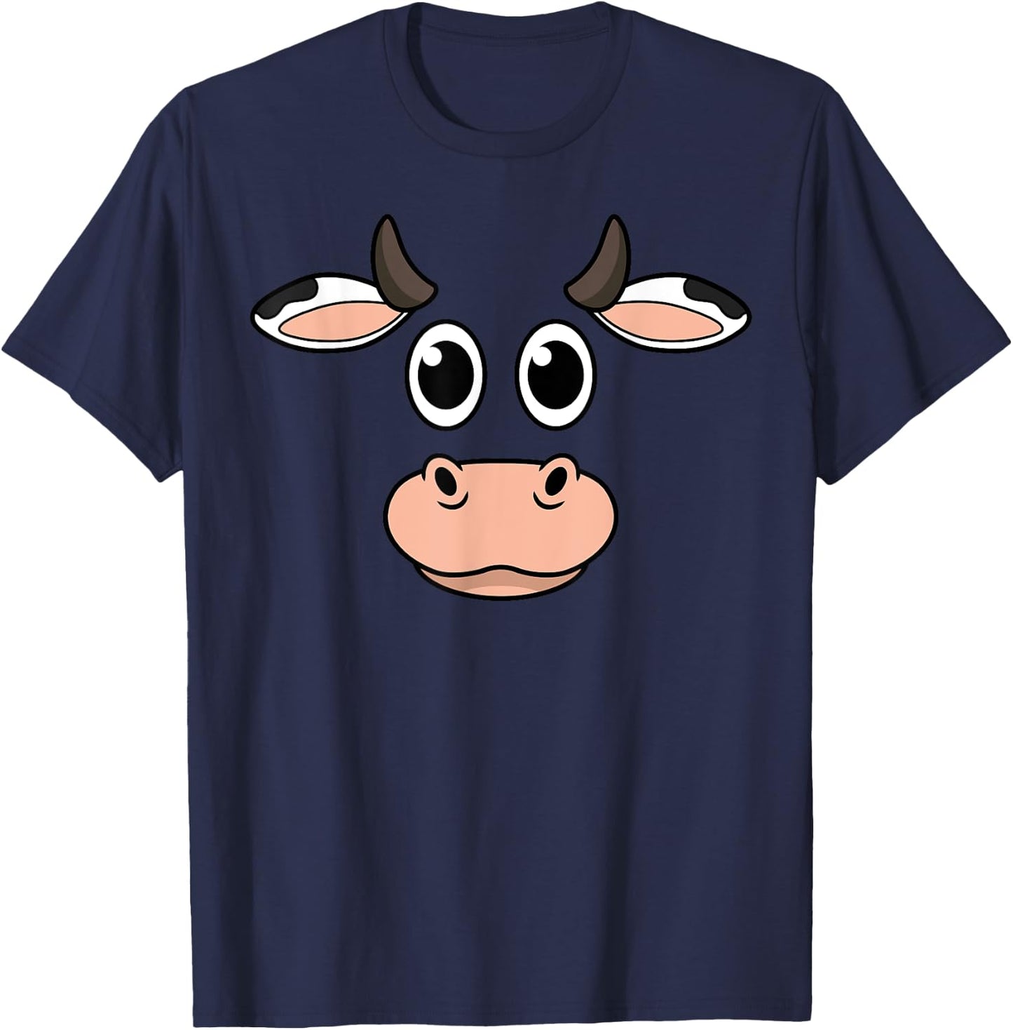 Cow Head Halloween Costume Farm Animal Farmer Farming Cattle T-Shirt - T-Shirt | Navy