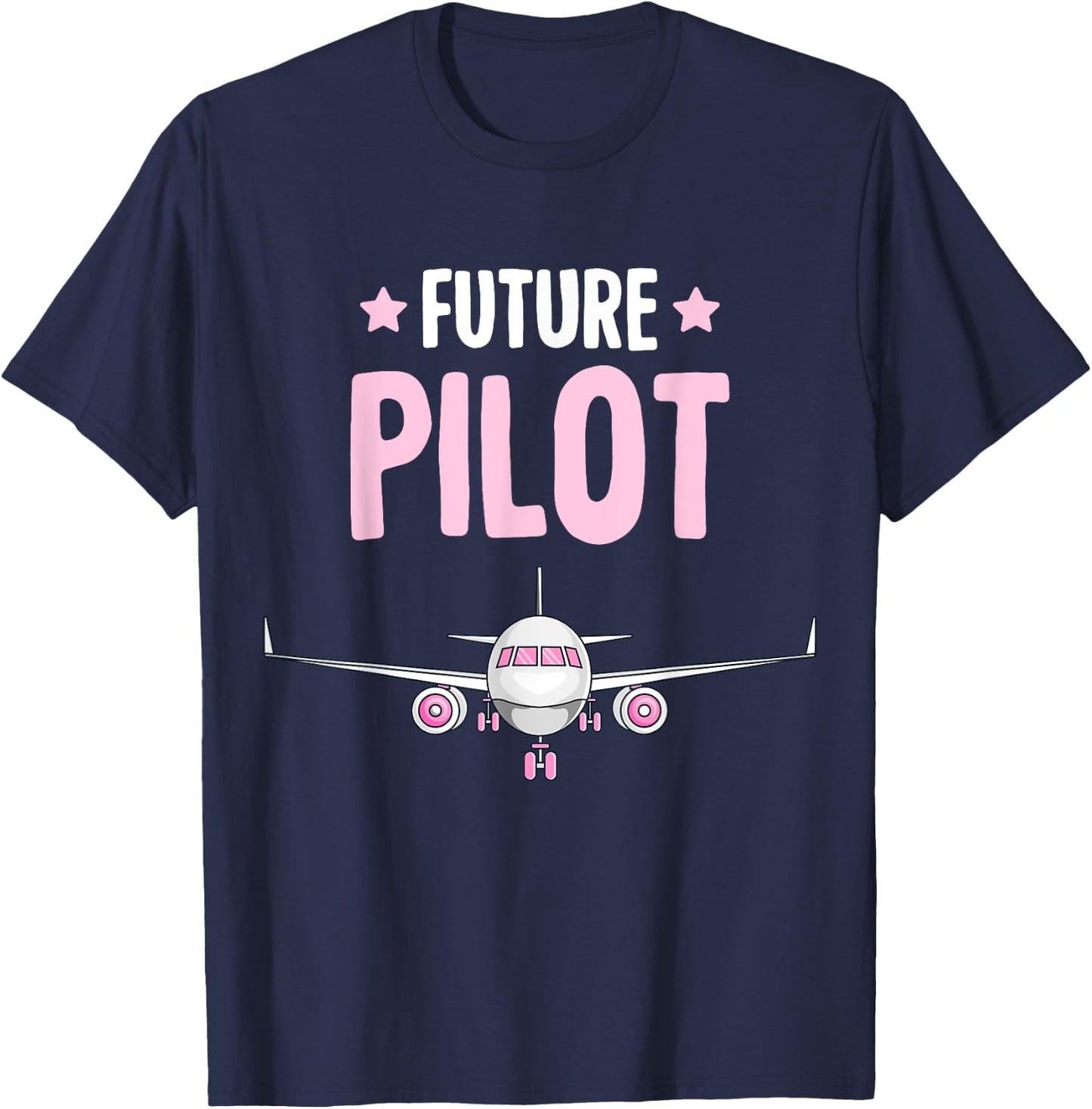 Future Pilot Airplane Plane Girls Kids T-Shirt - T-Shirt | Navy