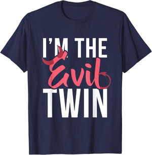 I'm the evil twin, funny Halloween horror T-Shirt - T-Shirt | Navy