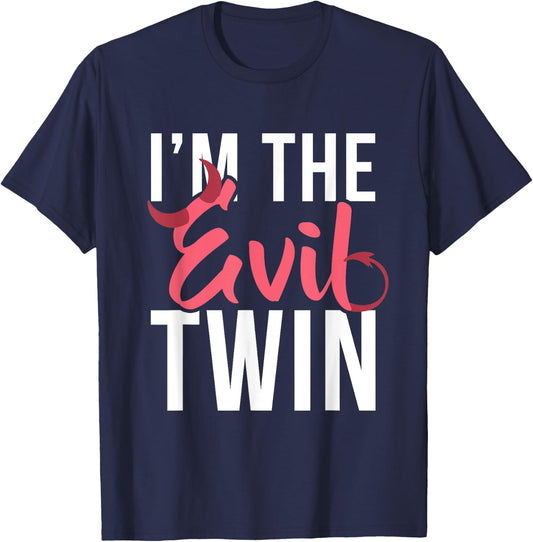 I'm the evil twin, funny Halloween horror T-Shirt - T-Shirt | Navy