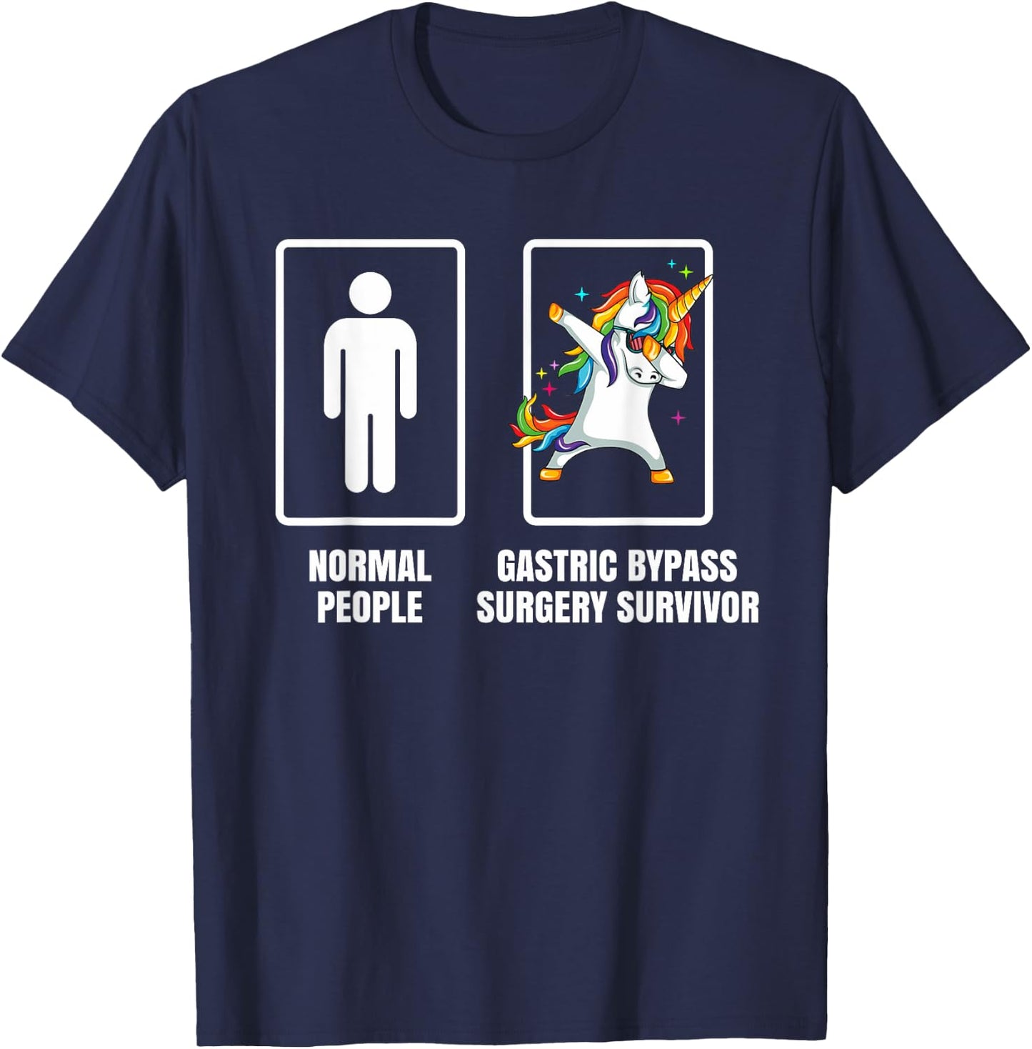 Dabbing Unicorn Gastric Bypass Surgery Survivor Recovery T-Shirt - T-Shirt | Navy