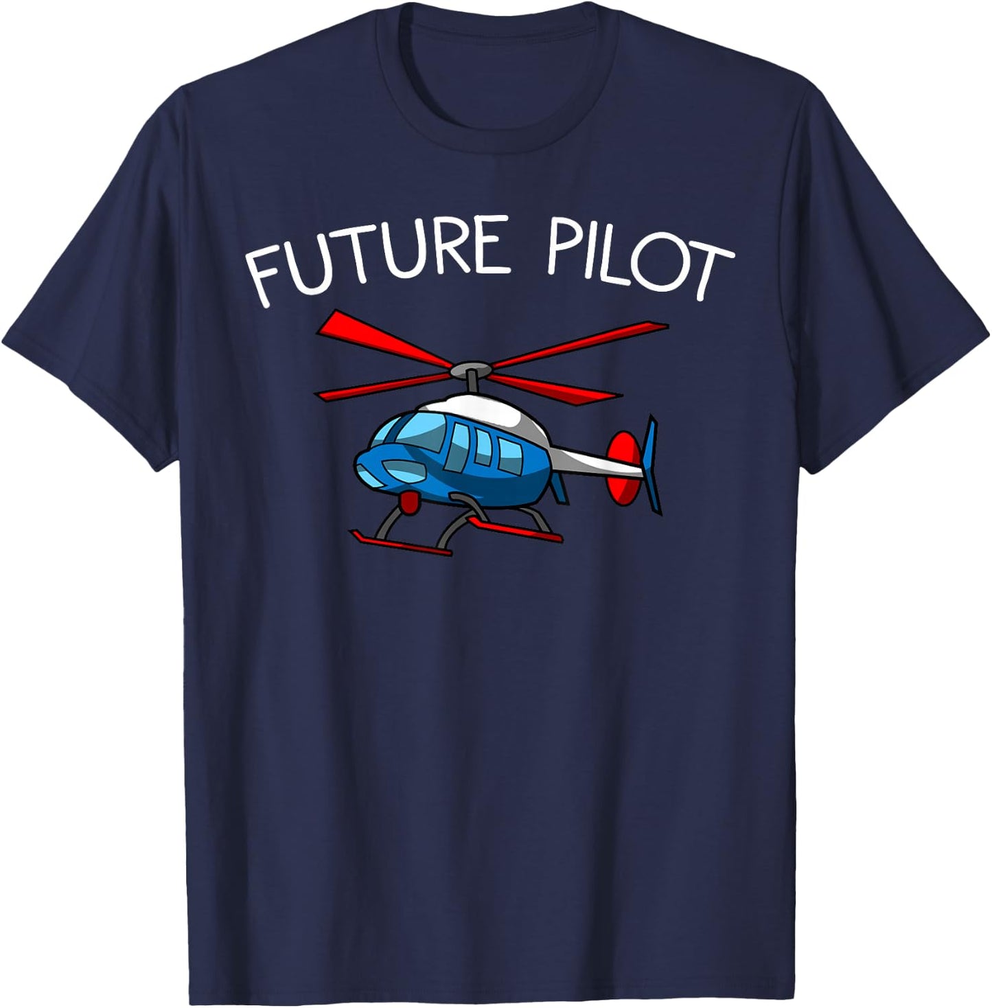Funny Future Pilot Gift | Cute Helicopter Boys Girls Kids T-Shirt - T-Shirt | Navy