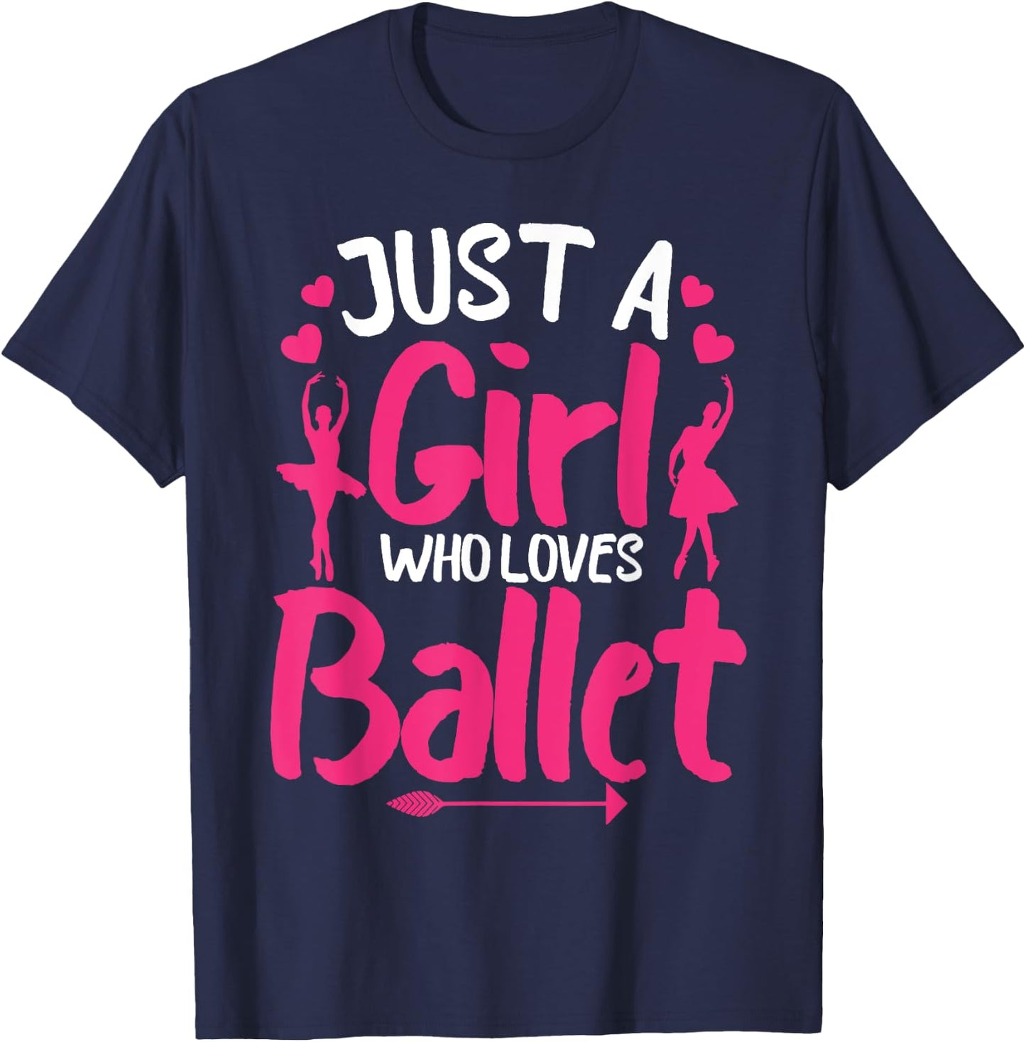 Funny Ballerina Design For Girls Women Ballet Dance Lovers T-Shirt - T-Shirt | Navy