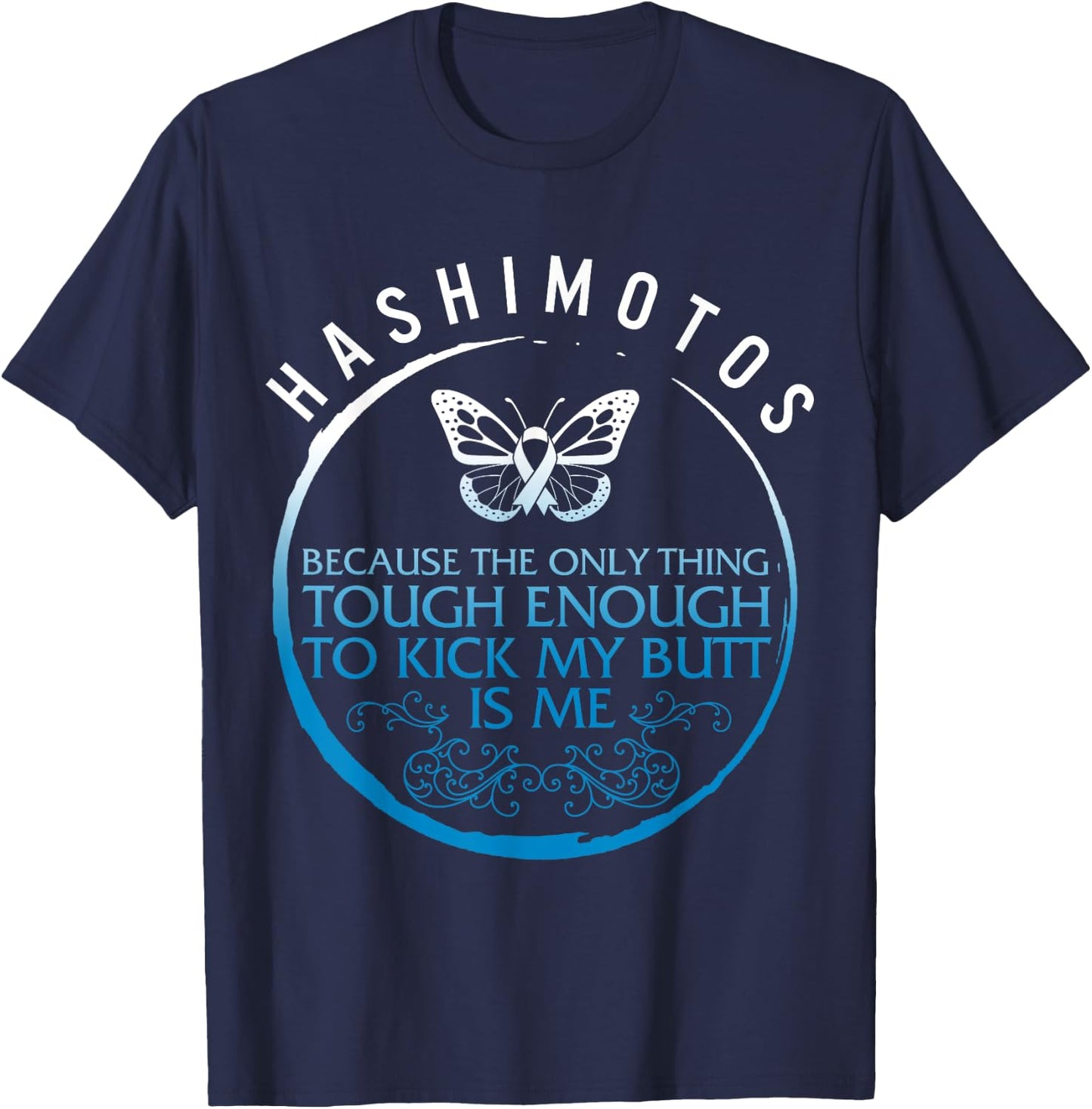 Hashimoto's Disease Awareness Tough Thyroid Disease Warrior T-Shirt - T-Shirt | Navy