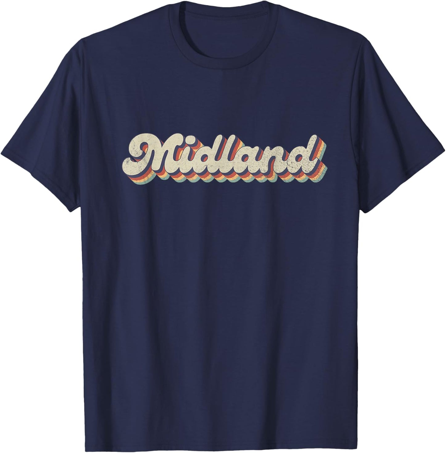 70's 80's USA City - Vintage Midland T-Shirt - T-Shirt | Navy