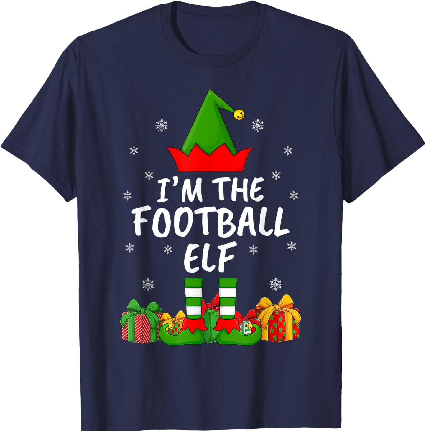 Xmas Family Matching Funny I'm The Football Elf Christmas T-Shirt - T-Shirt | Navy