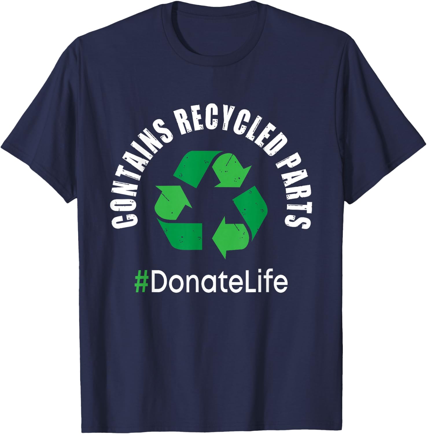 Contains Recycled Parts - Organ Transplant Kidney Liver Small T-Shirt - T-Shirt | Navy