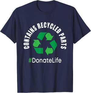 Contains Recycled Parts - Organ Transplant Kidney Liver Small T-Shirt - T-Shirt | Navy
