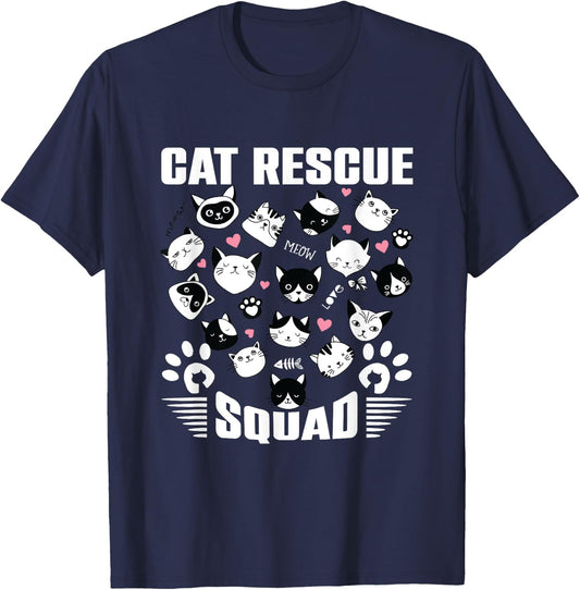 Cat Rescue Squad Animal Rescue Cat Rescue Animals Be Hero T-Shirt - T-Shirt | Navy