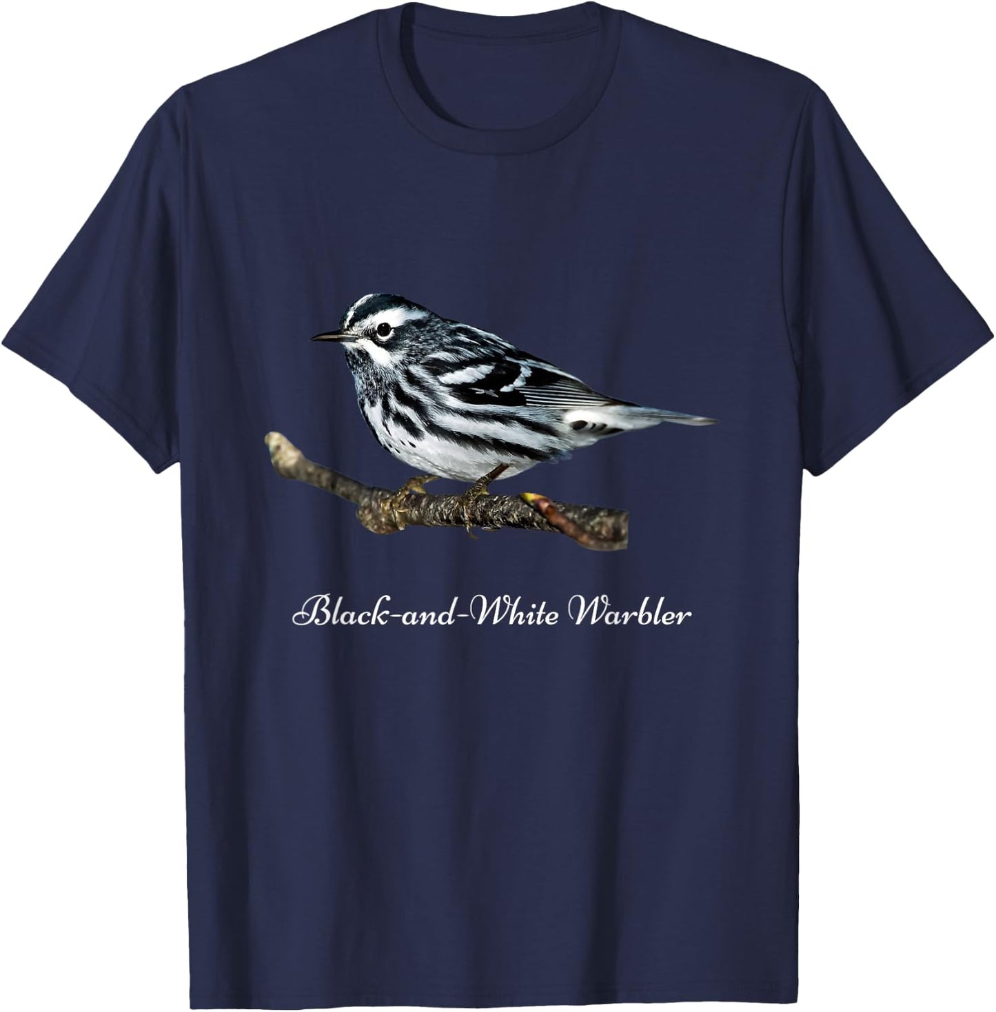 Bird Black-and-White Warbler Ornithology T-Shirt - T-Shirt | Navy