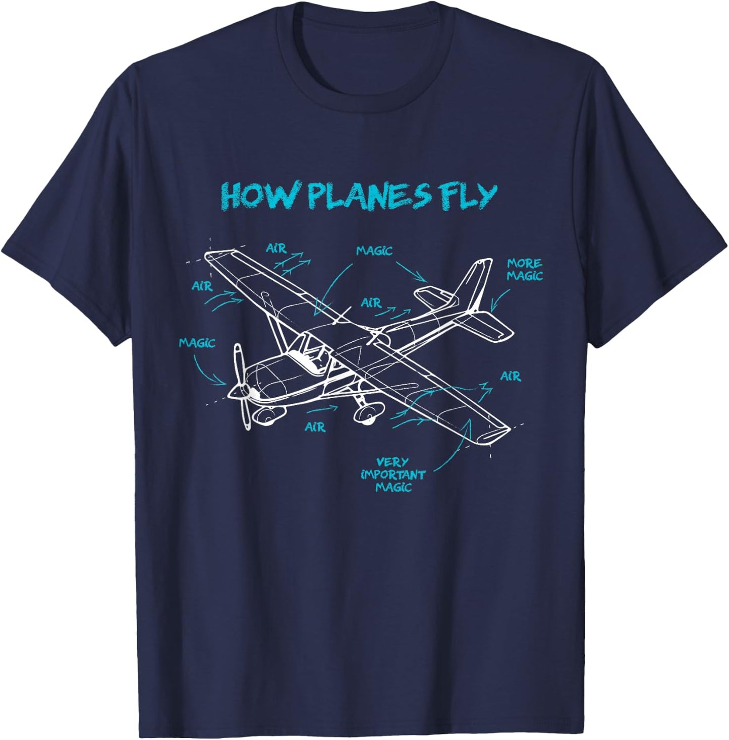 How Planes Fly How Planes Fly Aviation Pilot T-Shirt - T-Shirt | Navy