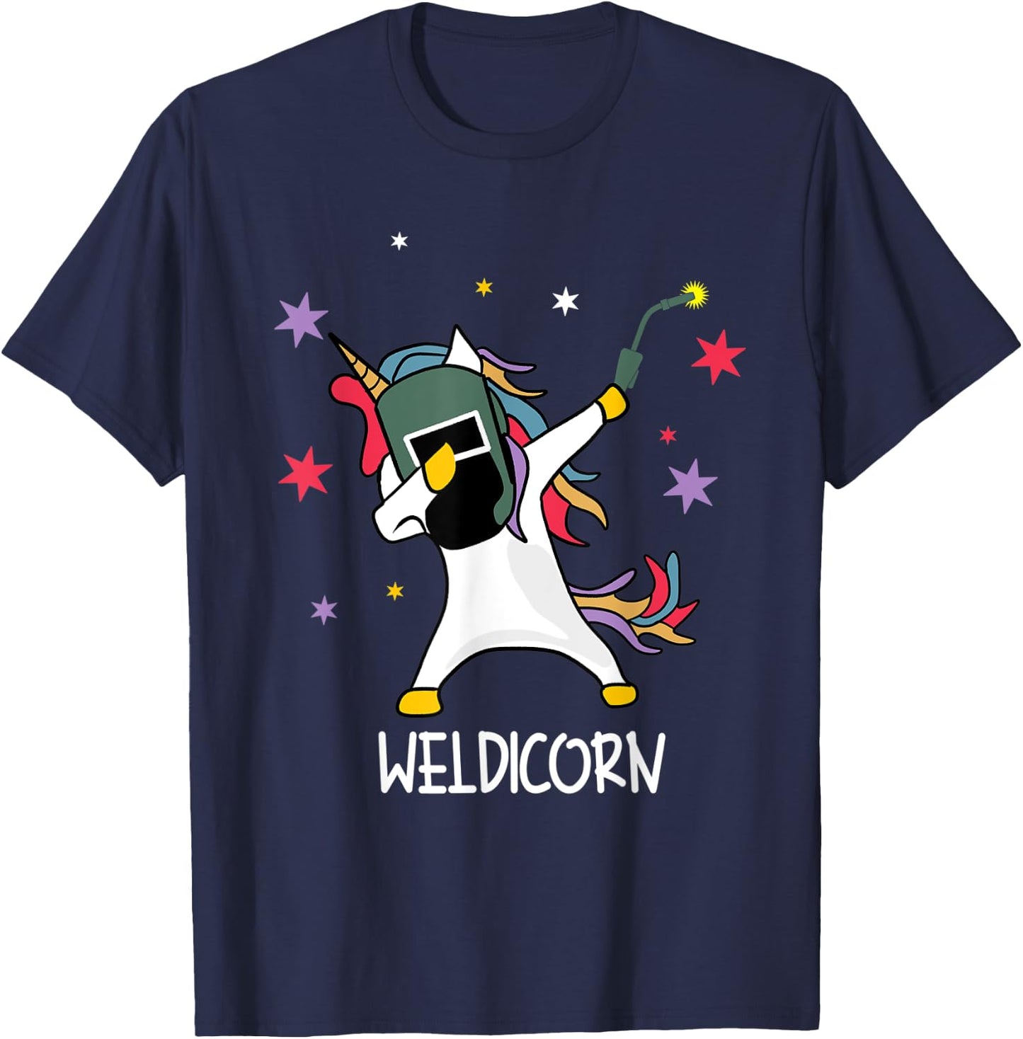 Weldicorn Welding Unicorn Dubbing | Funny Welder T-Shirt - T-Shirt | Navy
