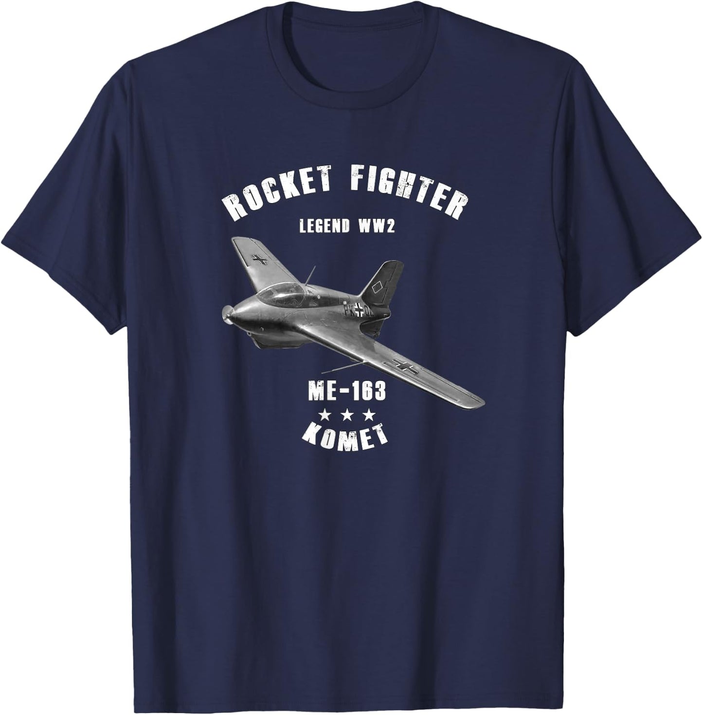Messerschmitt Me 163 Komet WW2 Rocket Fighter T-Shirt - T-Shirt | Navy