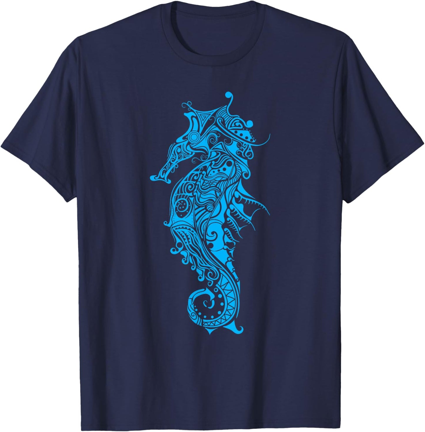 Tribal Seahorse Shirt - Seahorse Lovers Shirt - Seahorse T-Shirt - T-Shirt | Navy