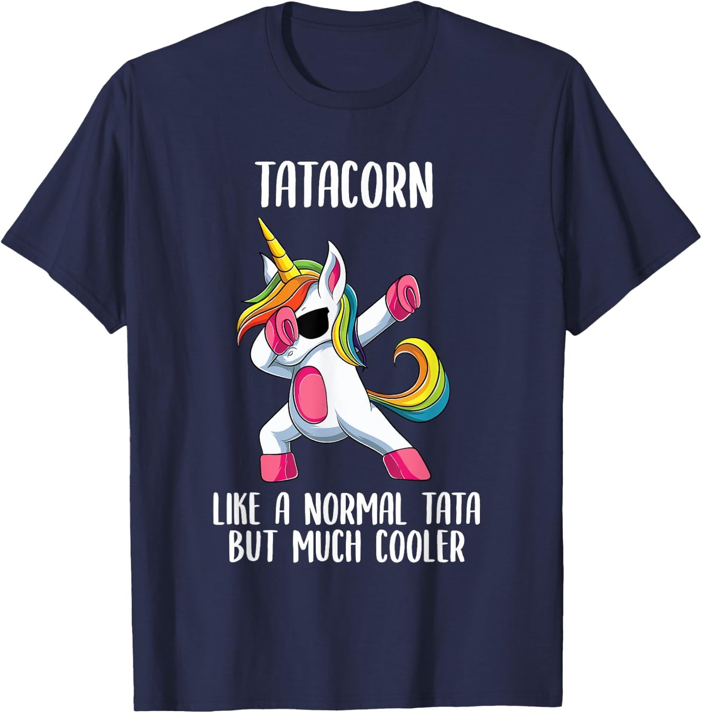 Unicorn Indian Tata Girl Birthday Party Apparel TataCorn T-Shirt - T-Shirt | Navy