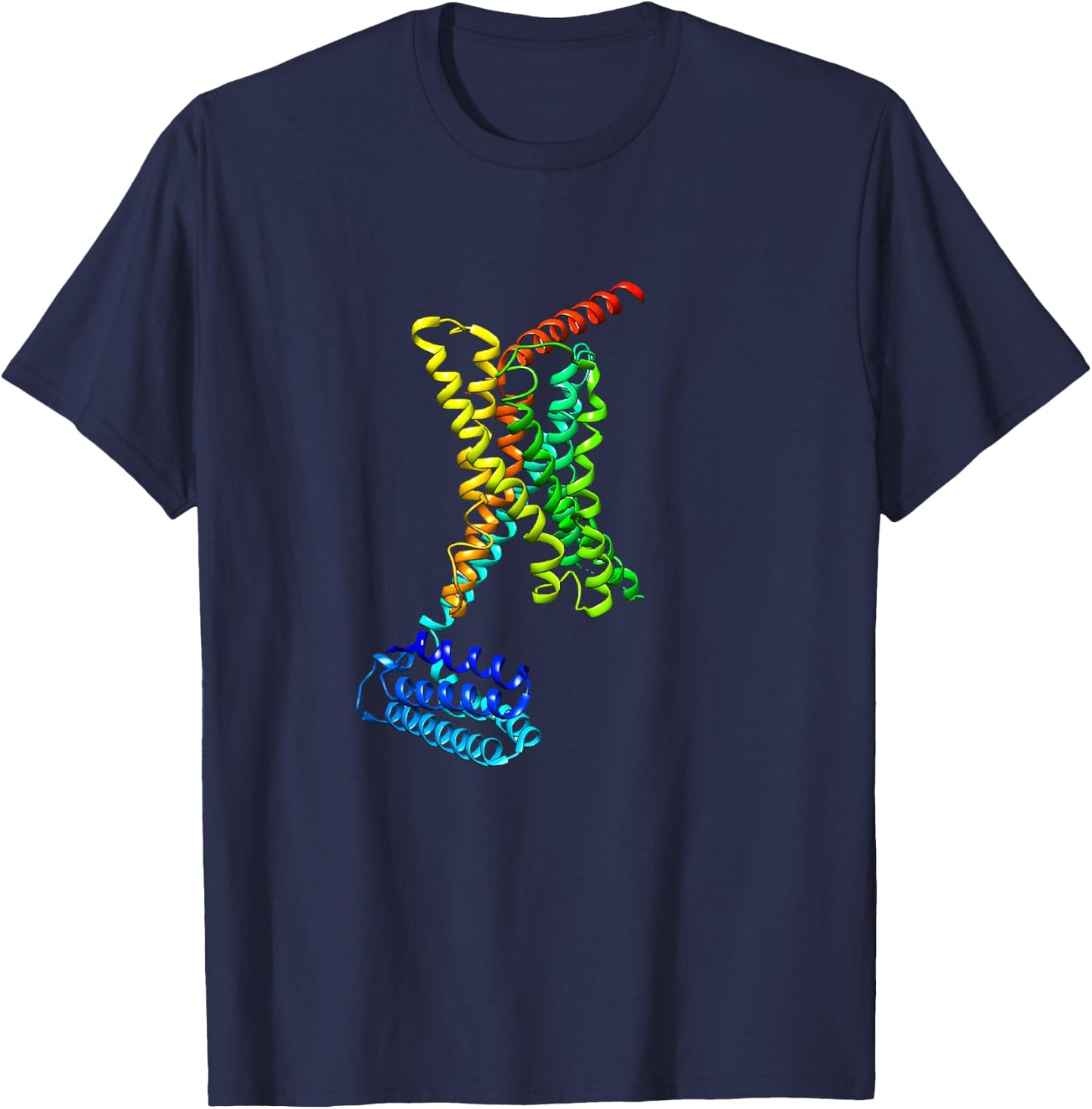 GPCR Ribbon Protein Structure For Molecular Biologists T-Shirt - T-Shirt | Navy