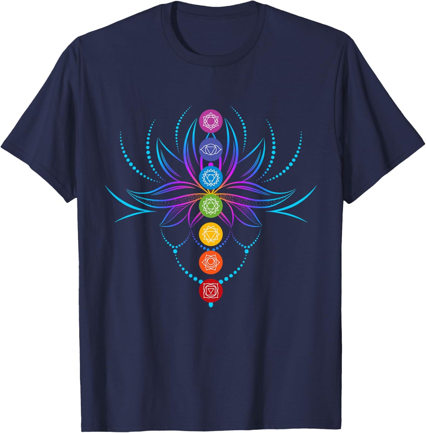 Spiritual Shirt Zen Lotus Flower Chakras Aligned Yoga Lover T-Shirt - T-Shirt | Navy