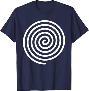Hypnotic Spiral Gyro Graphic And Spinning Top Design Artist T-Shirt - T-Shirt | Navy