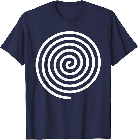 Hypnotic Spiral Gyro Graphic And Spinning Top Design Artist T-Shirt - T-Shirt | Navy