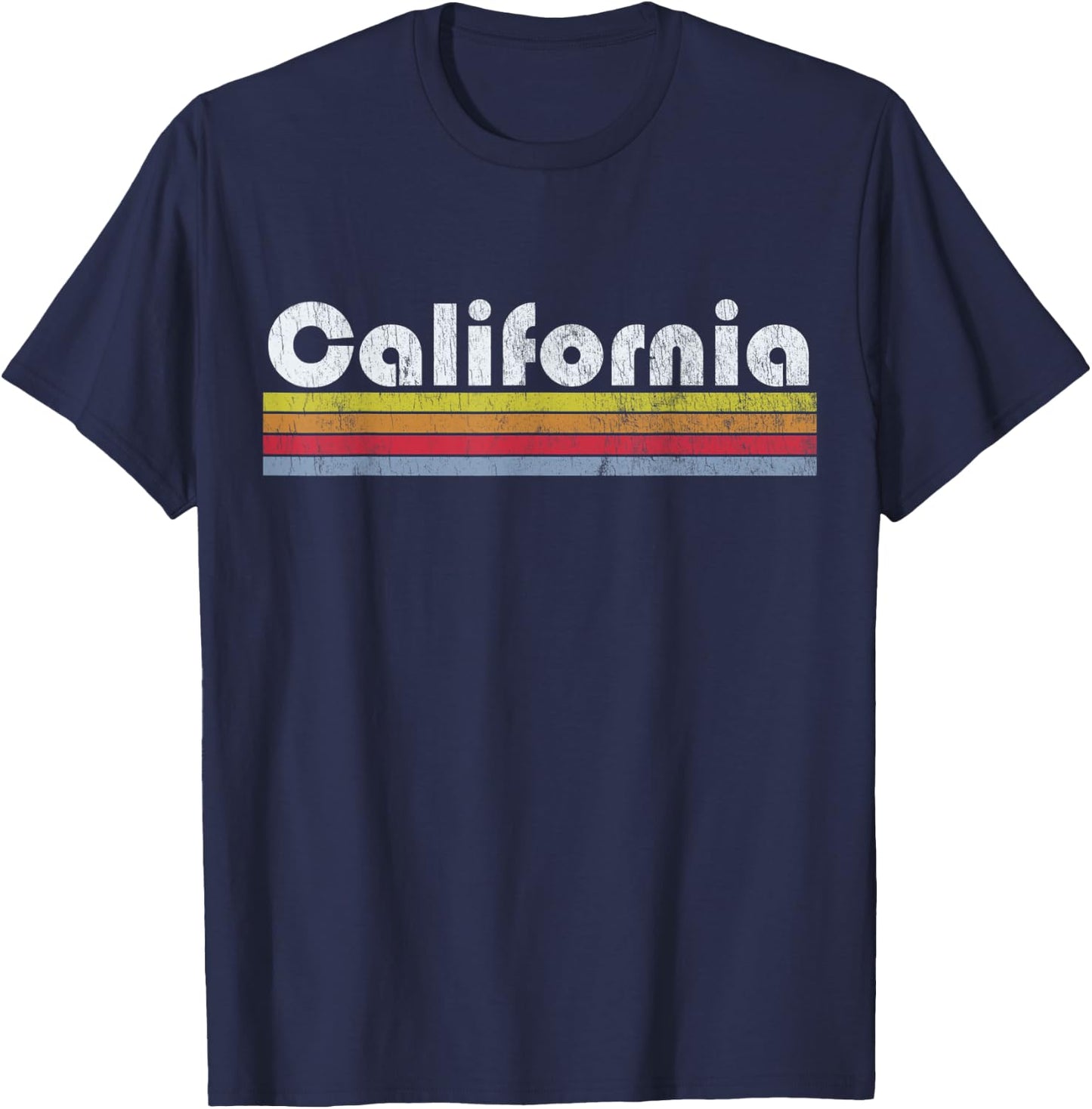 California Retro Vintage Pride 70s 80s 90s Men Women Gift T-Shirt - T-Shirt | Navy