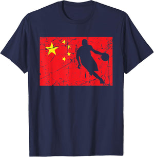 China Chinese Flag - Basketball T-Shirt - T-Shirt | Navy