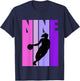 Kids Basketball 9th Birthday Kids Girls Retro 9 Nine Ninth T-Shirt - T-Shirt | Navy
