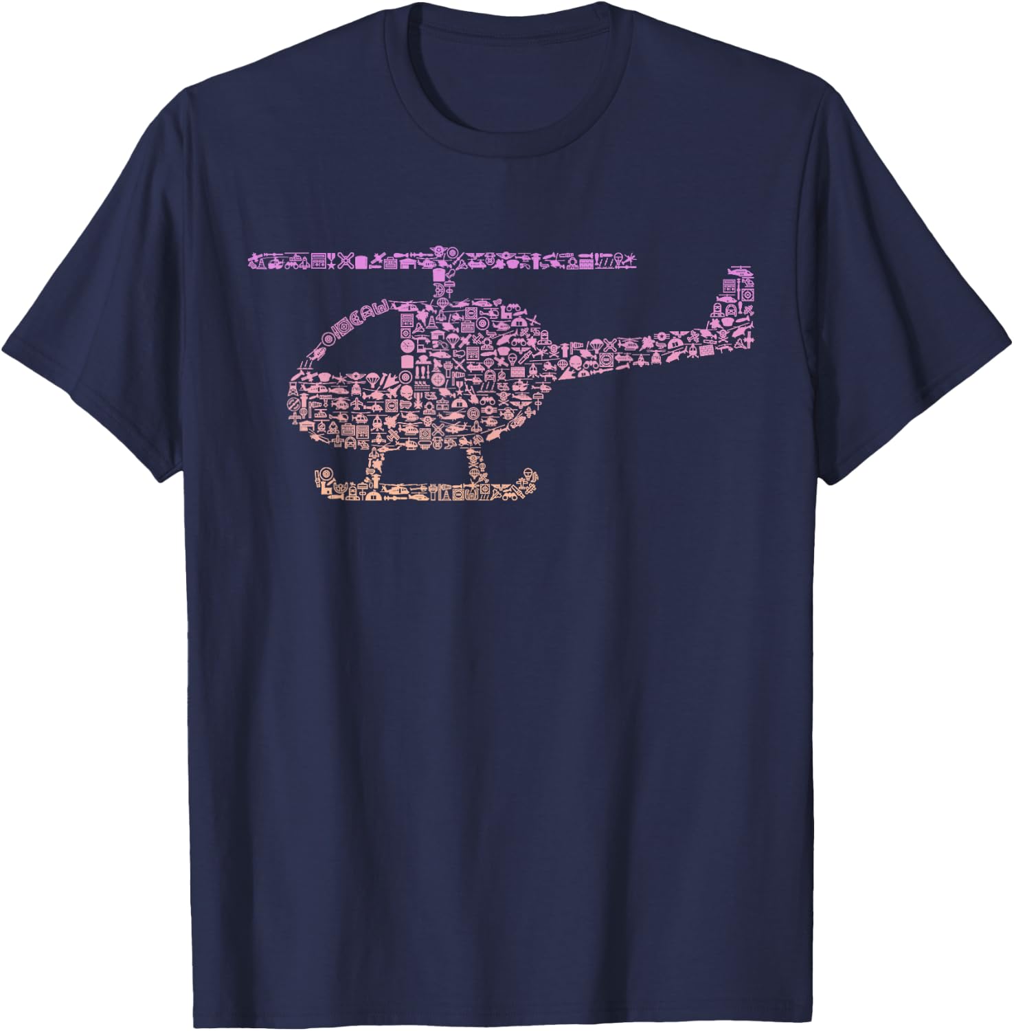 Chopper Silhouette Helicopter Pilot Gear | Girls Helicopter T-Shirt - T-Shirt | Navy