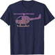 Chopper Silhouette Helicopter Pilot Gear | Girls Helicopter T-Shirt - T-Shirt | Navy