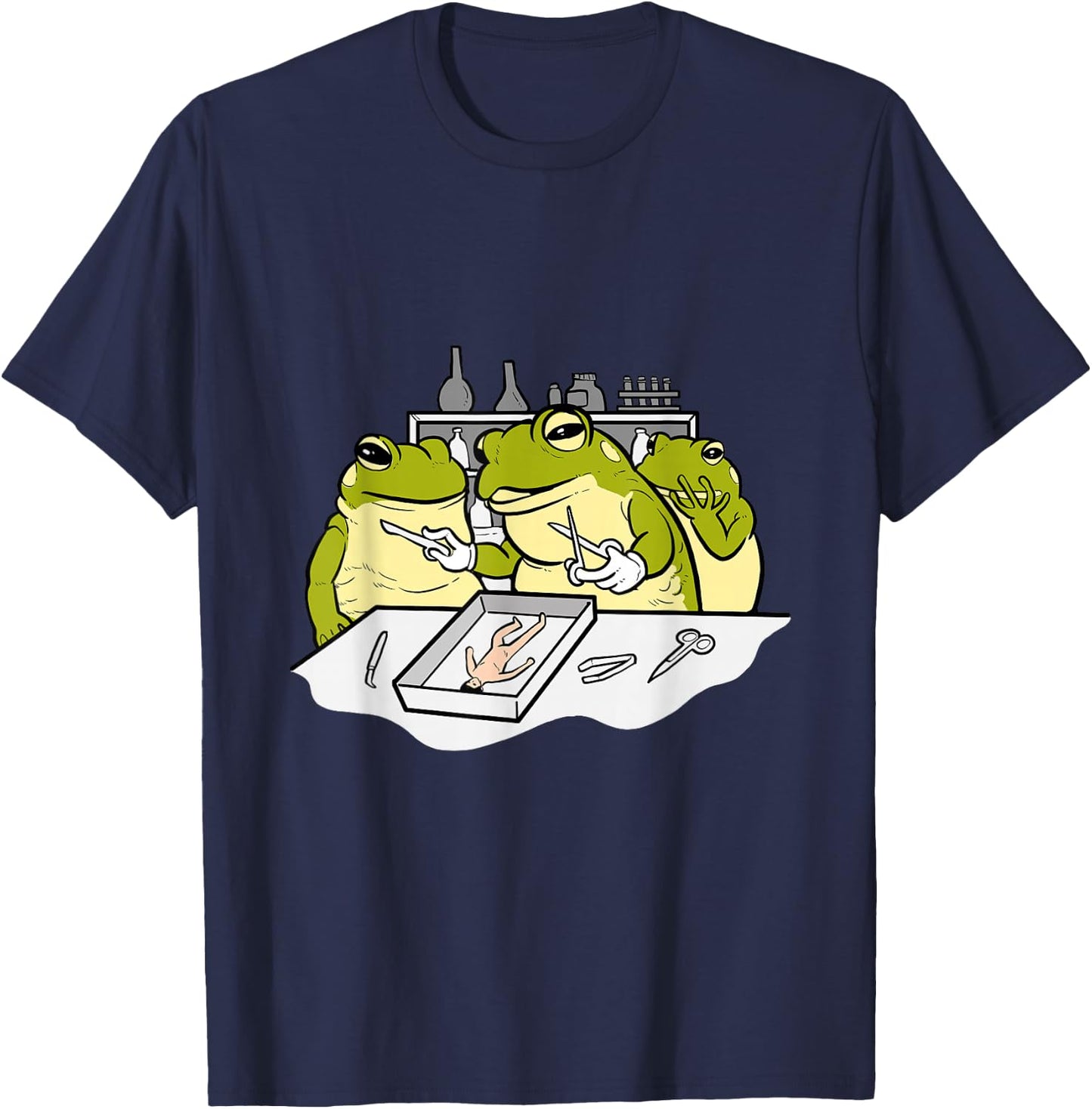Frog Disection Scientist T-Shirt - T-Shirt | Navy