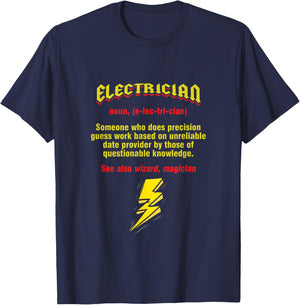 Funny Electrician Noun Definition Lineman T-Shirt - T-Shirt | Navy