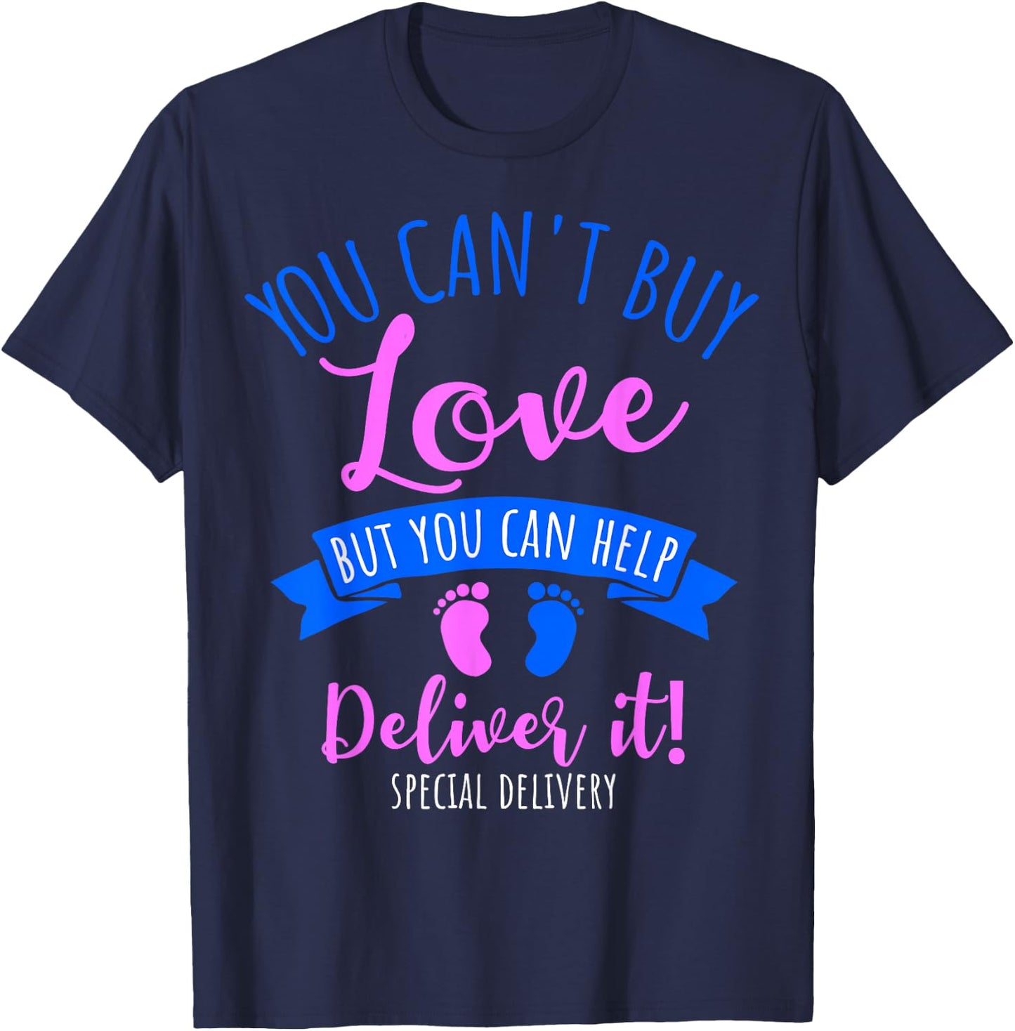 Cute Baby Foot Print Labor and Delivery Nurses T-Shirt - T-Shirt | Navy