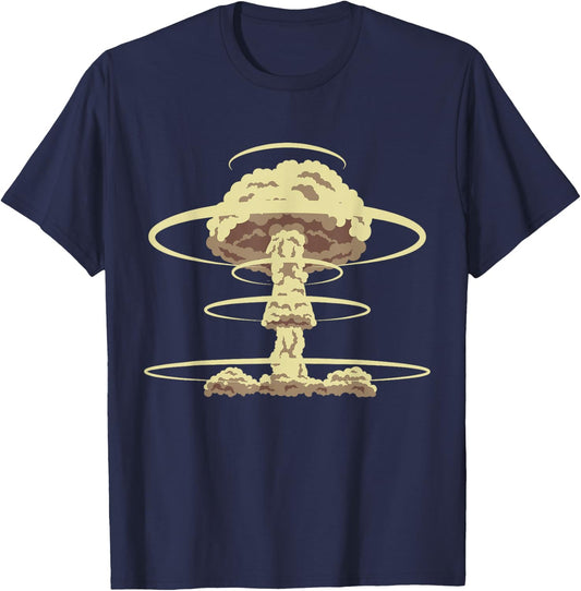 Nuclear Bomb Explosion Atomic Bomb Mushroom Cloud Power T-Shirt - T-Shirt | Navy