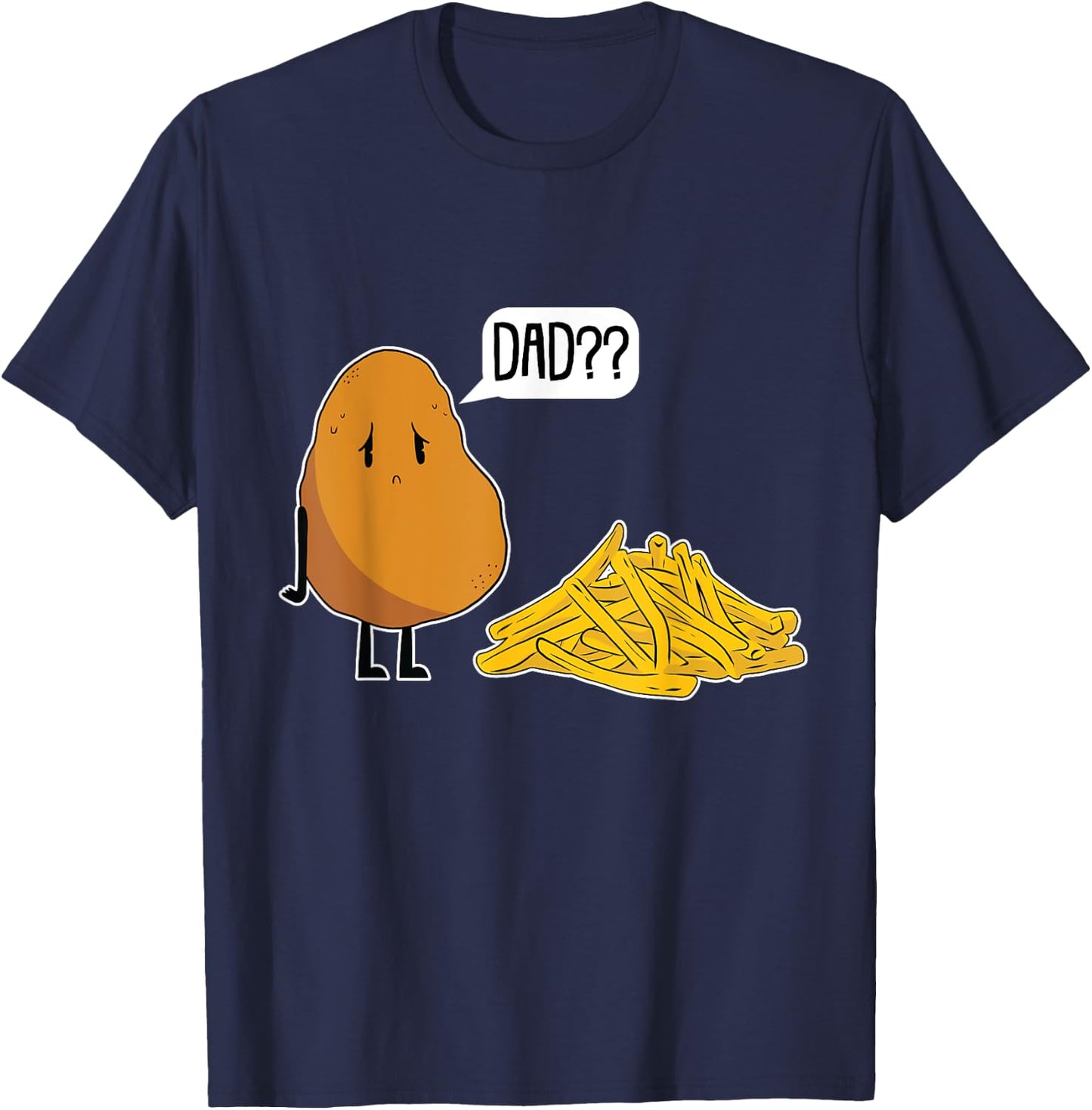 Dad Potato Lazy Halloween Costume Funny French Fries T-Shirt - T-Shirt | Navy
