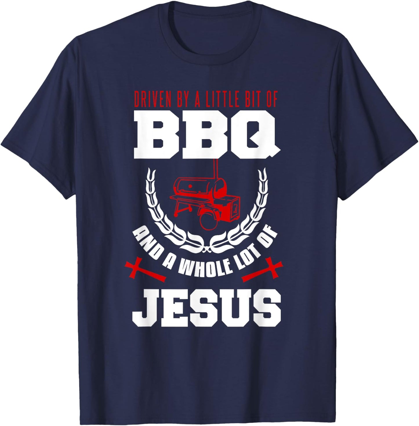 BBQ Jesus Shirt Barbecue Religious Christian BBQing T-Shirt - T-Shirt | Navy