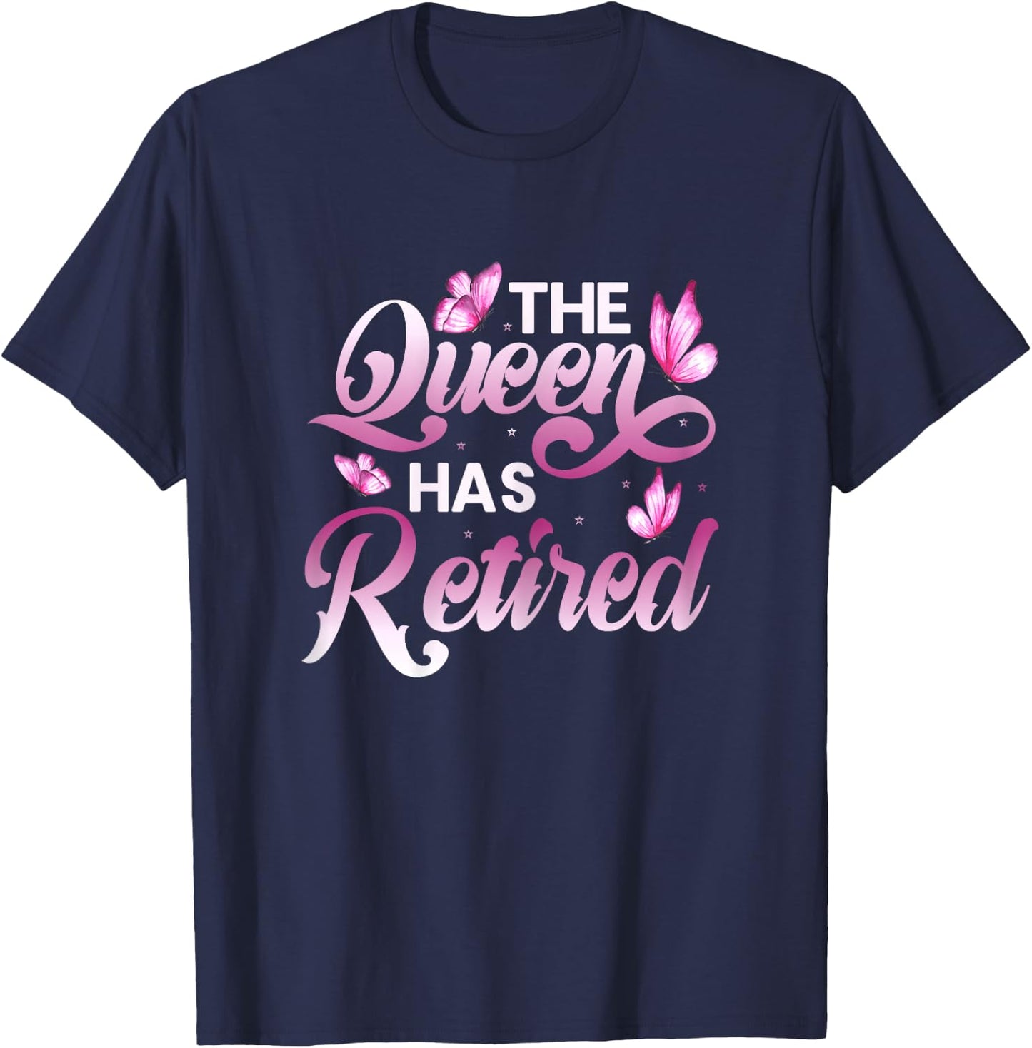 Women Floral The Queen Has Retired T-Shirt - T-Shirt | Navy