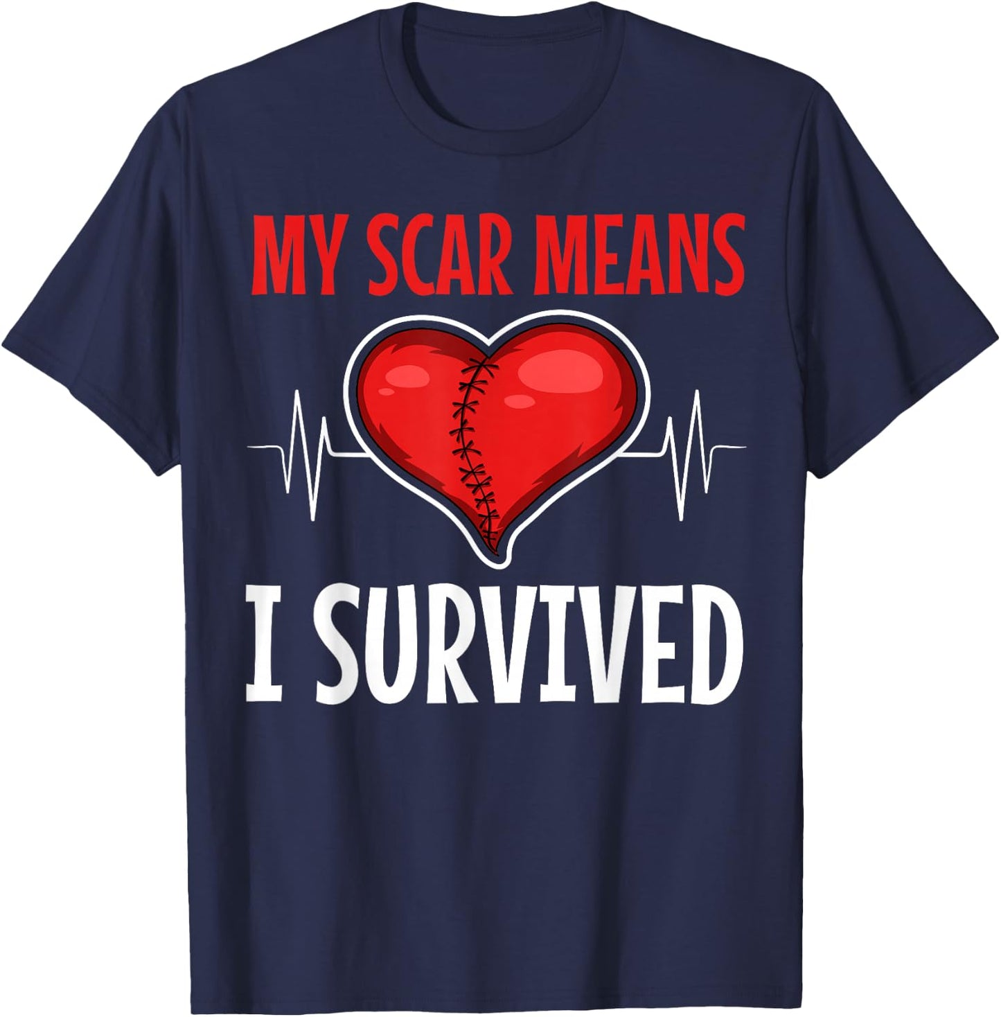 Open Heart Surgery Coronary Bypass Artery Stent Patients T-Shirt - T-Shirt | Navy