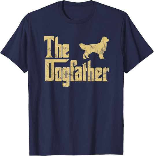 The Dogfather Golden Retriever Funny Dog Owner Women Kids T-Shirt - T-Shirt | Navy