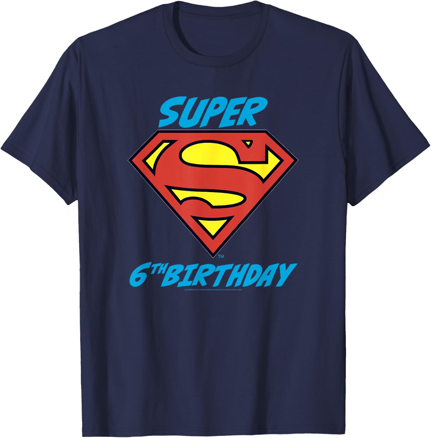 DC Comics Superman Super 6th Birthday Logo T-Shirt - T-Shirt | Navy