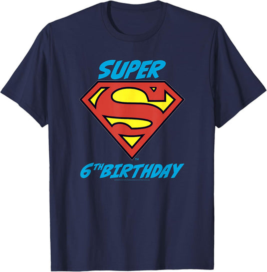 DC Comics Superman Super 6th Birthday Logo T-Shirt - T-Shirt | Navy