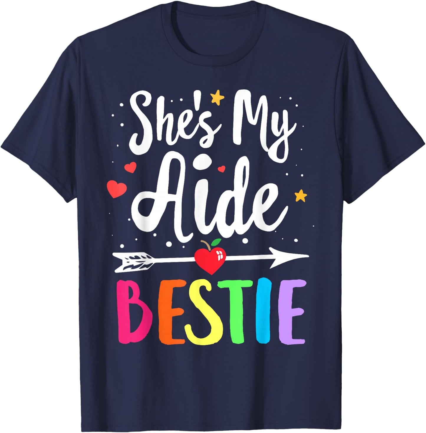 Matching School Teacher Aide Best Friend She's My Bestie T-Shirt - T-Shirt | Navy