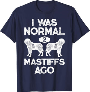 I Was Normal 2 Mastiffs Ago Funny English Mastiff Vintage T-Shirt - T-Shirt | Navy
