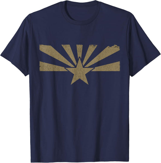 Distressed Vintage State of Arizona Flag T-Shirt - T-Shirt | Navy