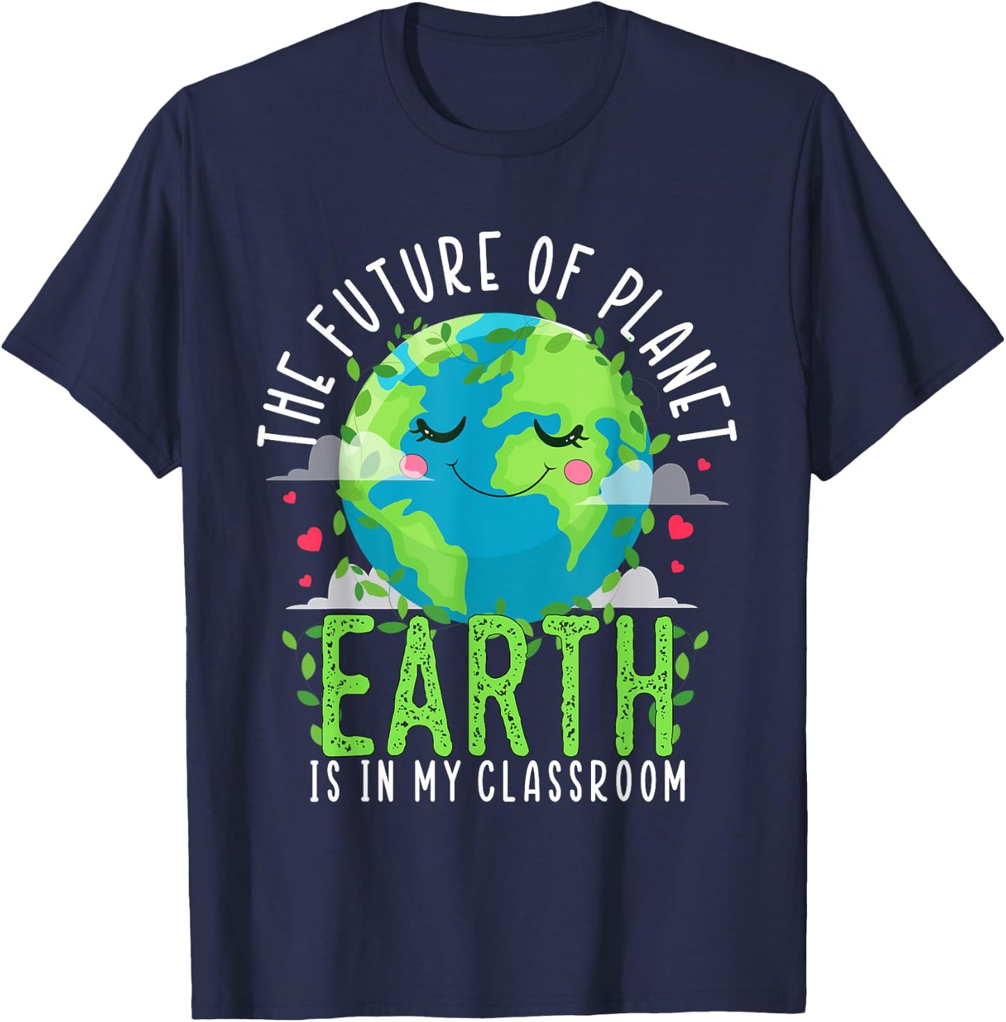 Earth Day Teachers 2024 Classroom Funny Teacher Women Girls Kids T-Shirt - T-Shirt | Navy