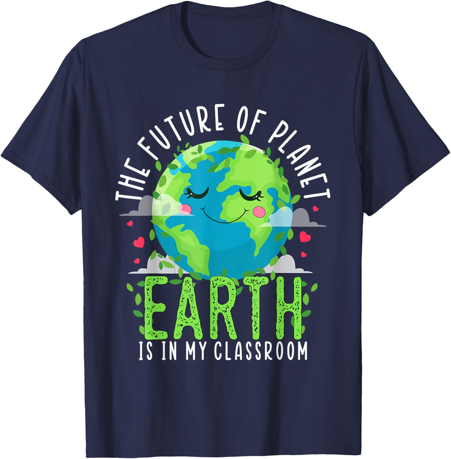 Earth Day Teachers 2024 Classroom Funny Teacher Women Girls Kids T-Shirt - T-Shirt | Navy