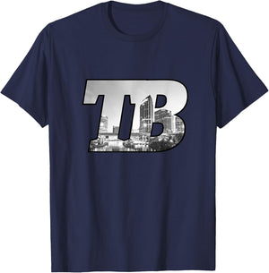 TB Tampa Bay City Skyline of Tampa Bay Florida T-Shirt - T-Shirt | Navy