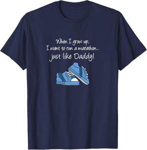 Grow Up Run Marathons Like Daddy Son Boy Runner T-Shirt - T-Shirt | Navy