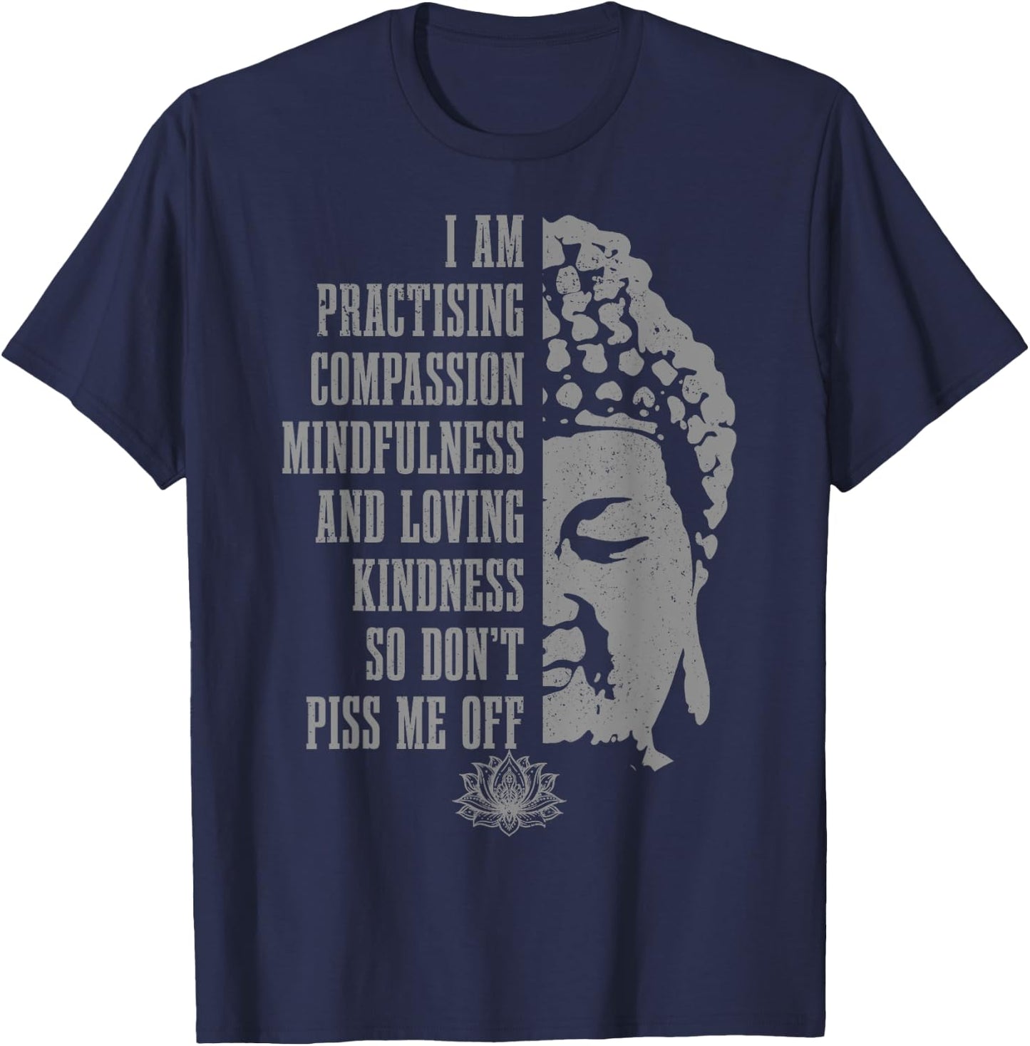 Buddhism Yoga Buddha Meditation Funny Vintage Yogi T-Shirt - T-Shirt | Navy
