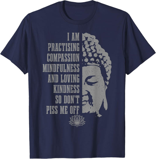 Buddhism Yoga Buddha Meditation Funny Vintage Yogi T-Shirt - T-Shirt | Navy