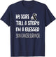 My Scars Tell A Story Skin Cancer Survivor Melanoma Warrior T-Shirt - T-Shirt | Navy