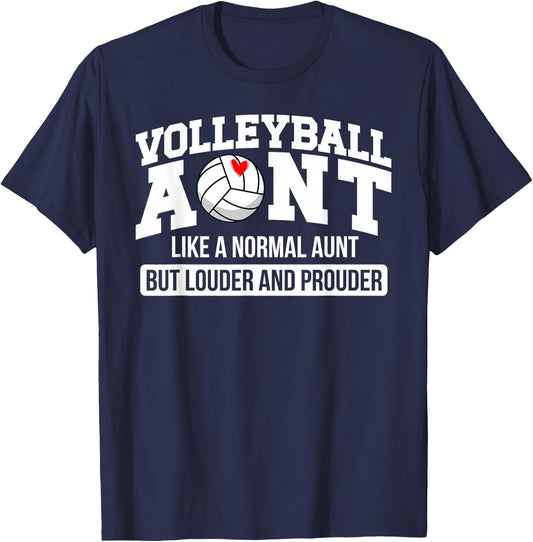 Volleyball Aunt Of A Volleyball Player Aunt Definition T-Shirt - T-Shirt | Navy